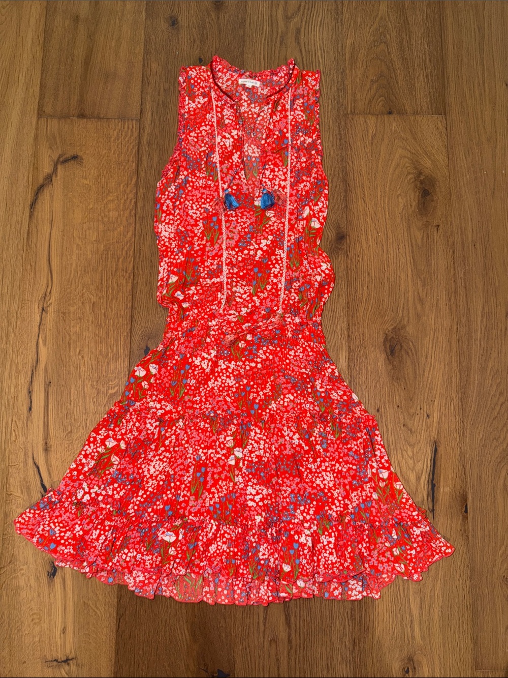 Poupette St Barth Clara Floral Tie-Neck Dress